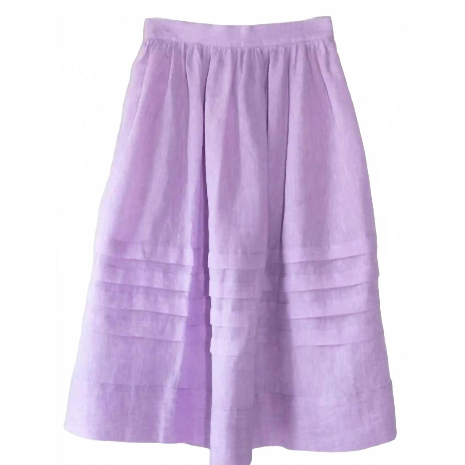 New Claramonte Women's Manon Linen Skirt In Purple